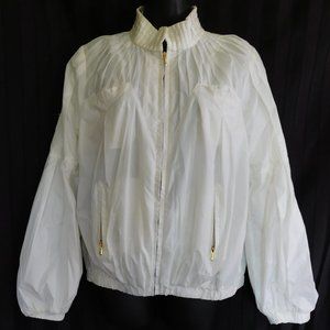 AUTHENTIC ROBERTO CAVALLI IVORY NYLON JACKET SZ 8